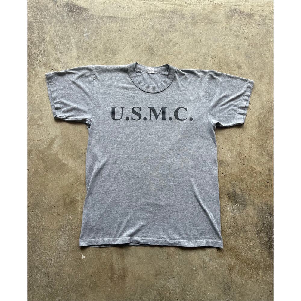 Vintage 1980s/90s U.S. Marine Corps Gray Training Shirt Size Small Made In USA